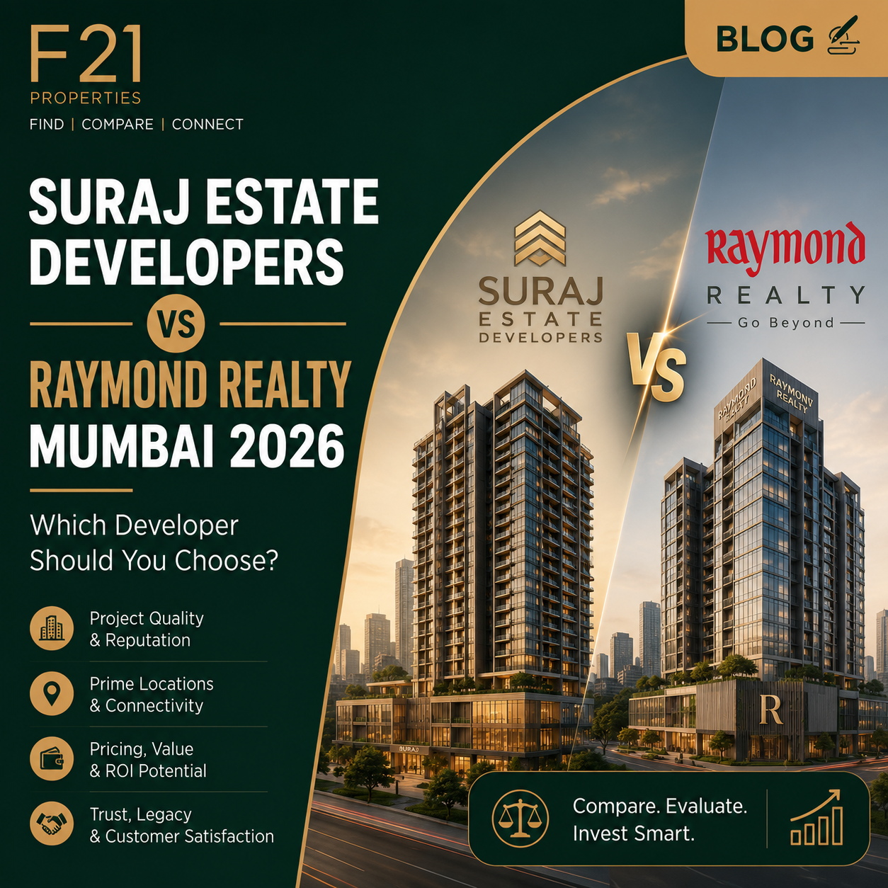 Suraj Estate Developers vs Raymond Realty Mumbai 2026, Which Developer Should You Choose?