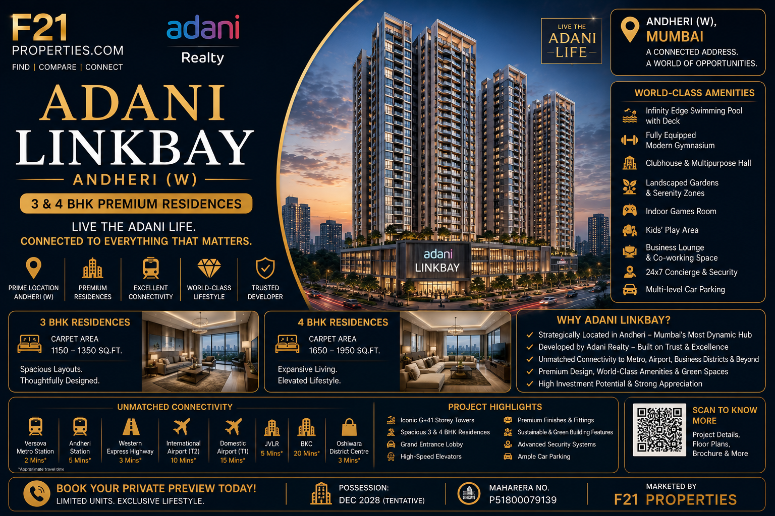 ADANI LINKBAY Andheri | 3 & 4 BHK | Adani Realty
