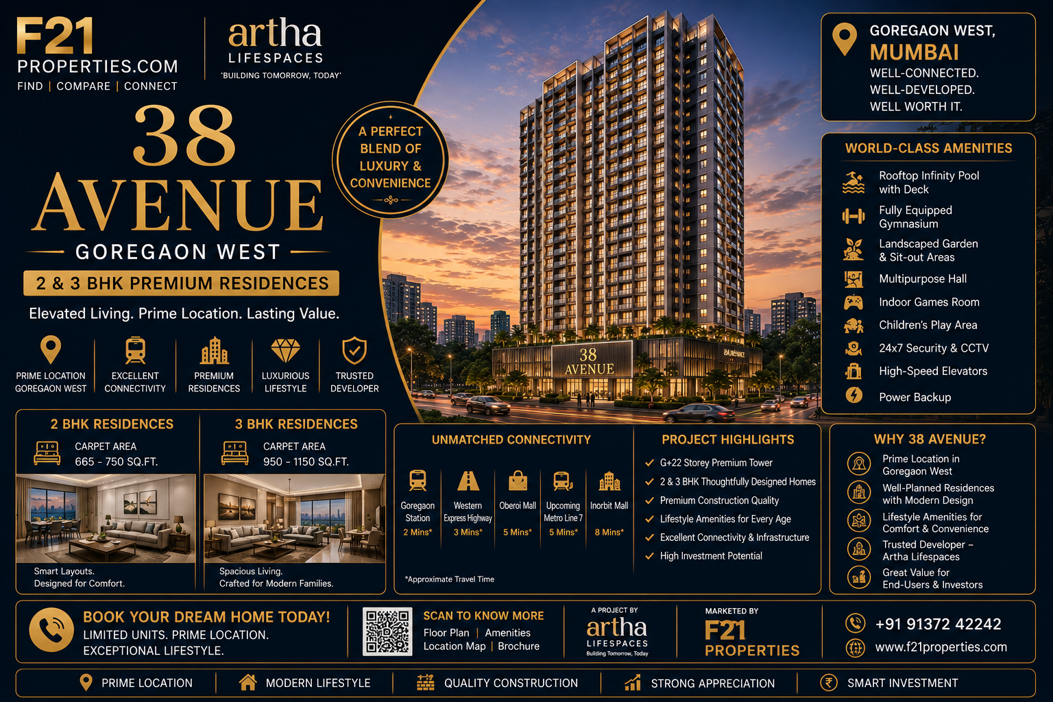 38 AVENUE Goregaon West | 2 & 3 BHK | Artha Lifespaces | F21 Propertie