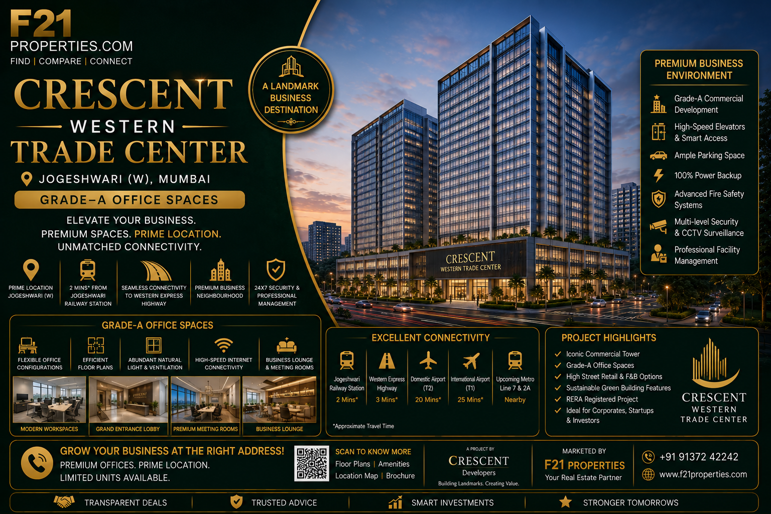 CRESCENT WESTERN TRADE CENTER Jogeshwari | Grade-A Office Spaces | F21 Properties