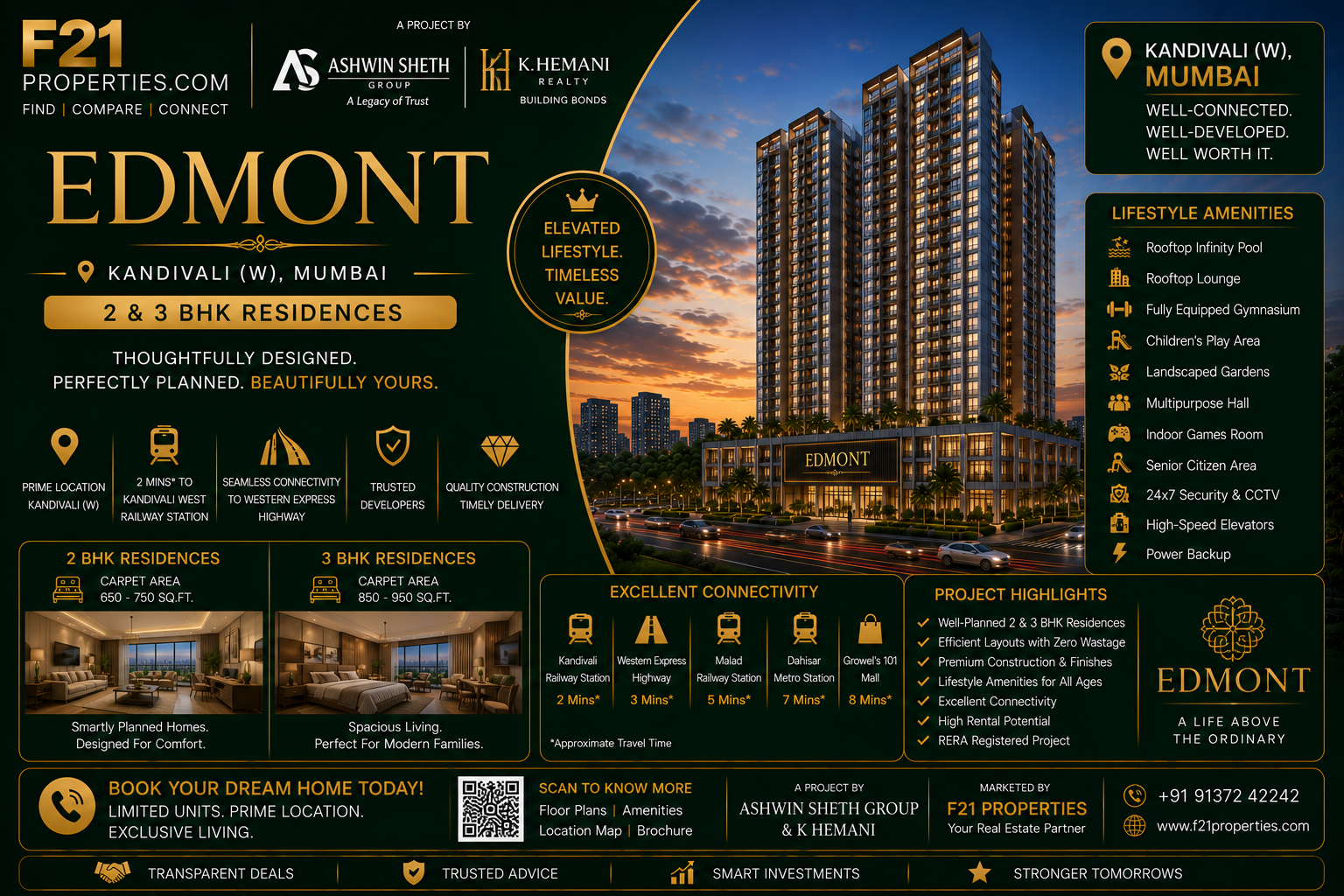 EDMONT Kandivali | 2 & 3 BHK | Ashwin Sheth Group and K Hemani