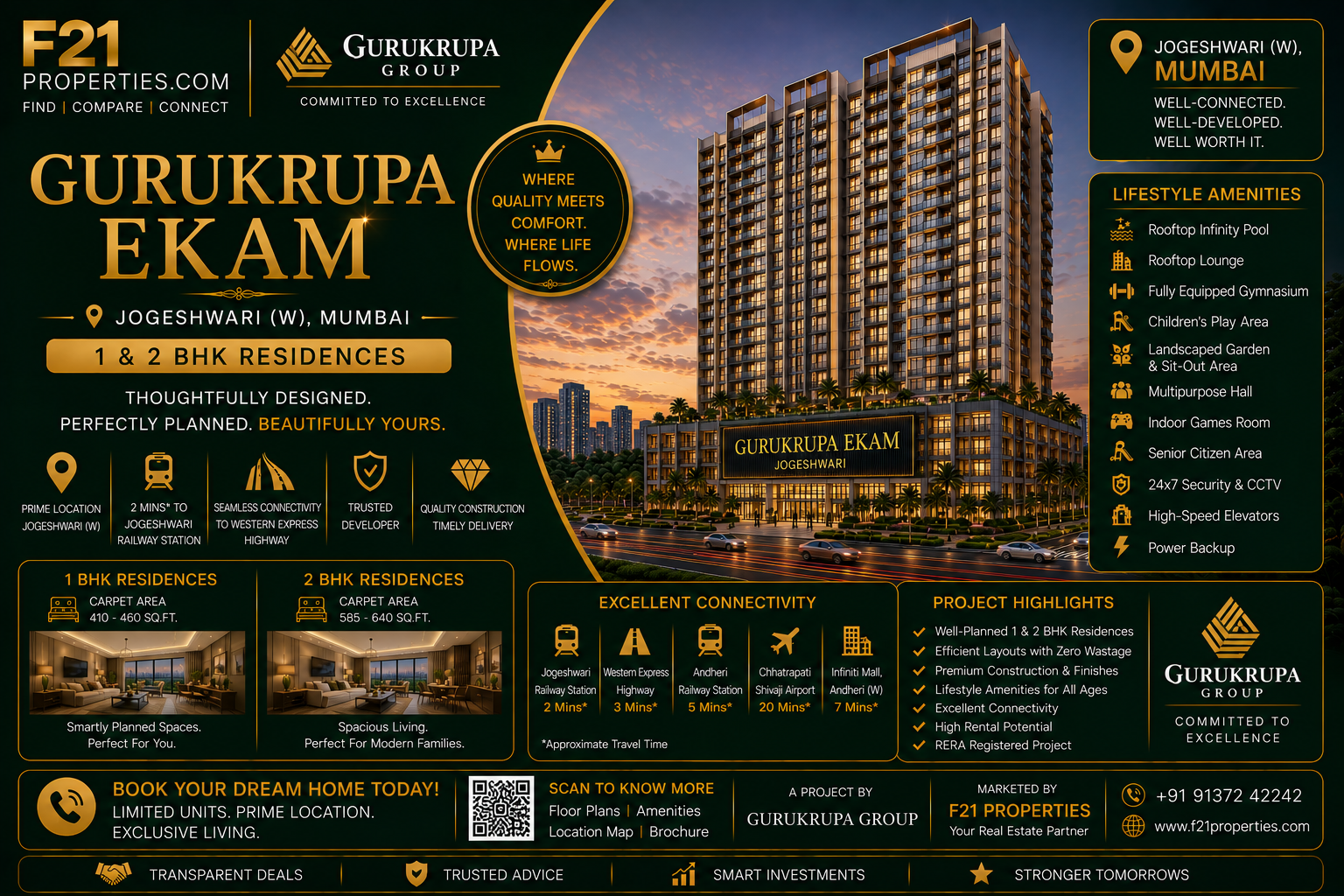 GURUKRUPA EKAM Jogeshwari | 1 & 2 BHK | Gurukrupa Group | F21 Properties