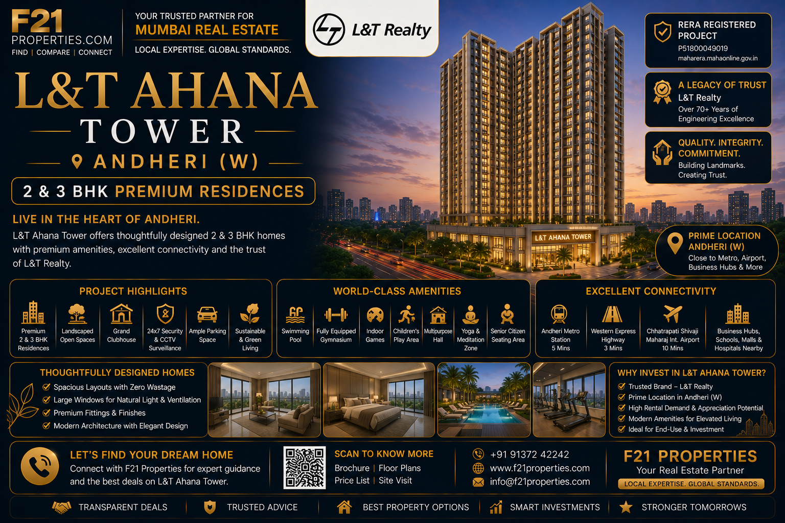 L&T AHANA TOWER Andheri | 2 & 3 BHK | L&T Realty