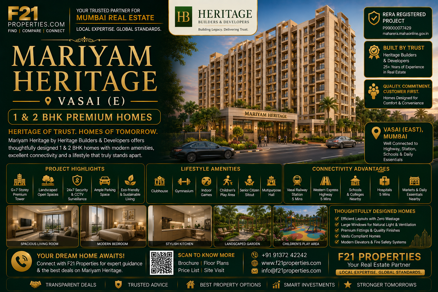 MARIYAM HERITAGE Vasai | 1 & 2 BHK | Heritage Builders and Developers