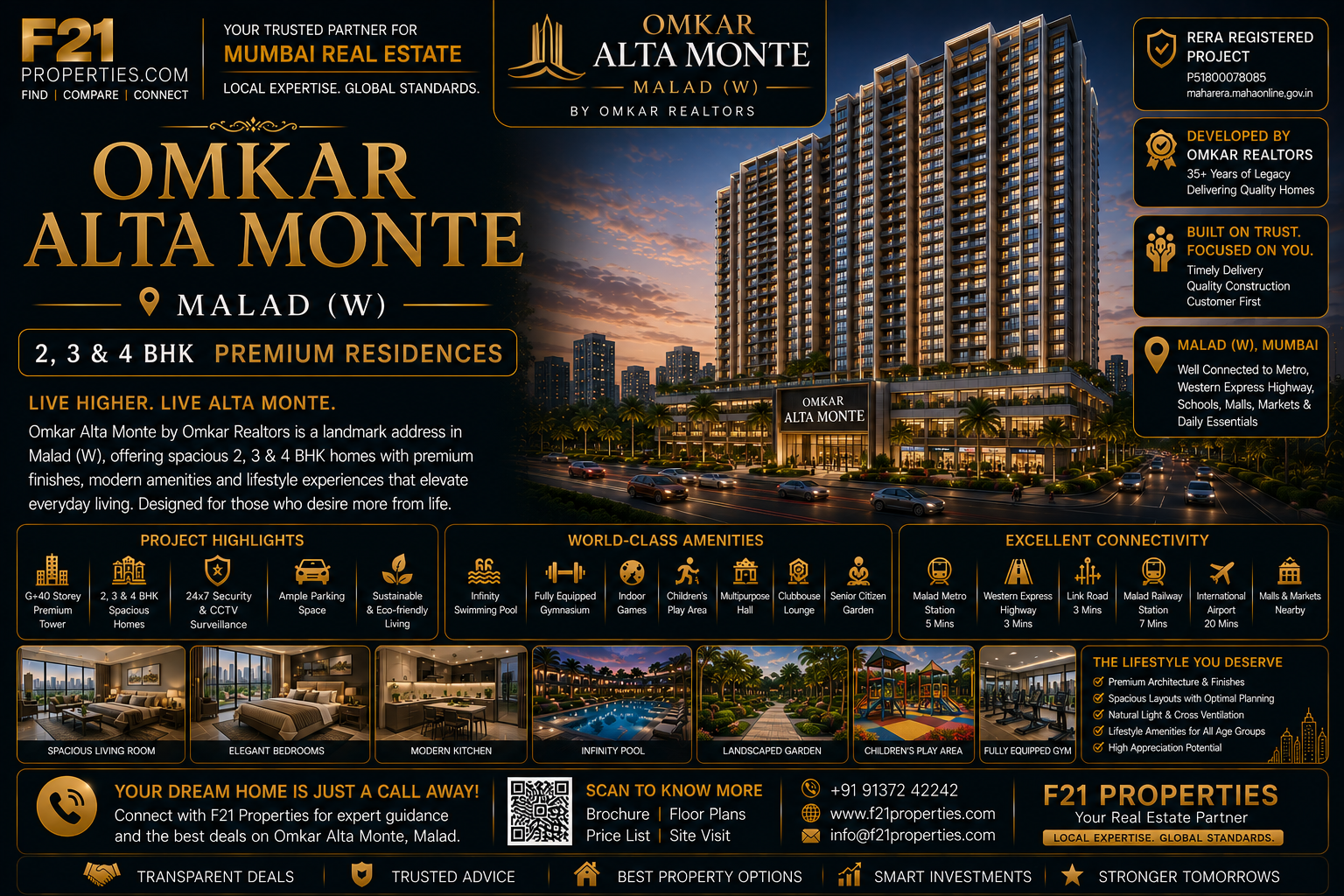 OMKAR ALTA MONTE Malad | 2, 3 & 4 BHK | Omkar Realtors | F21 Propertie