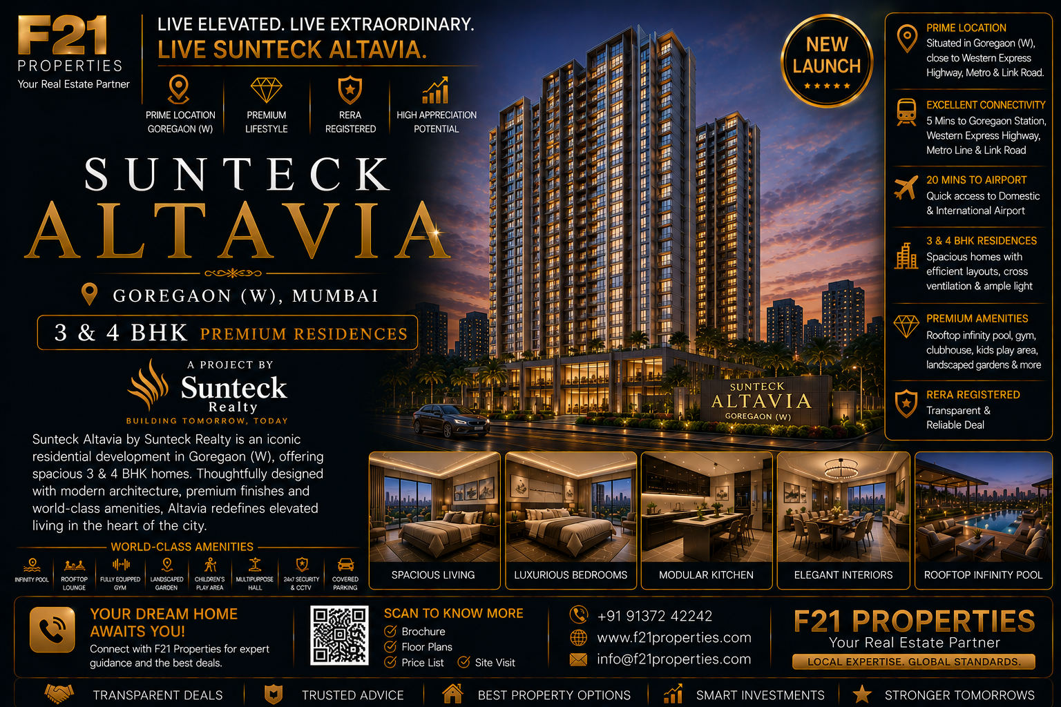 SUNTECK ALTAVIA Goregaon | 3 & 4 BHK | Sunteck Realty