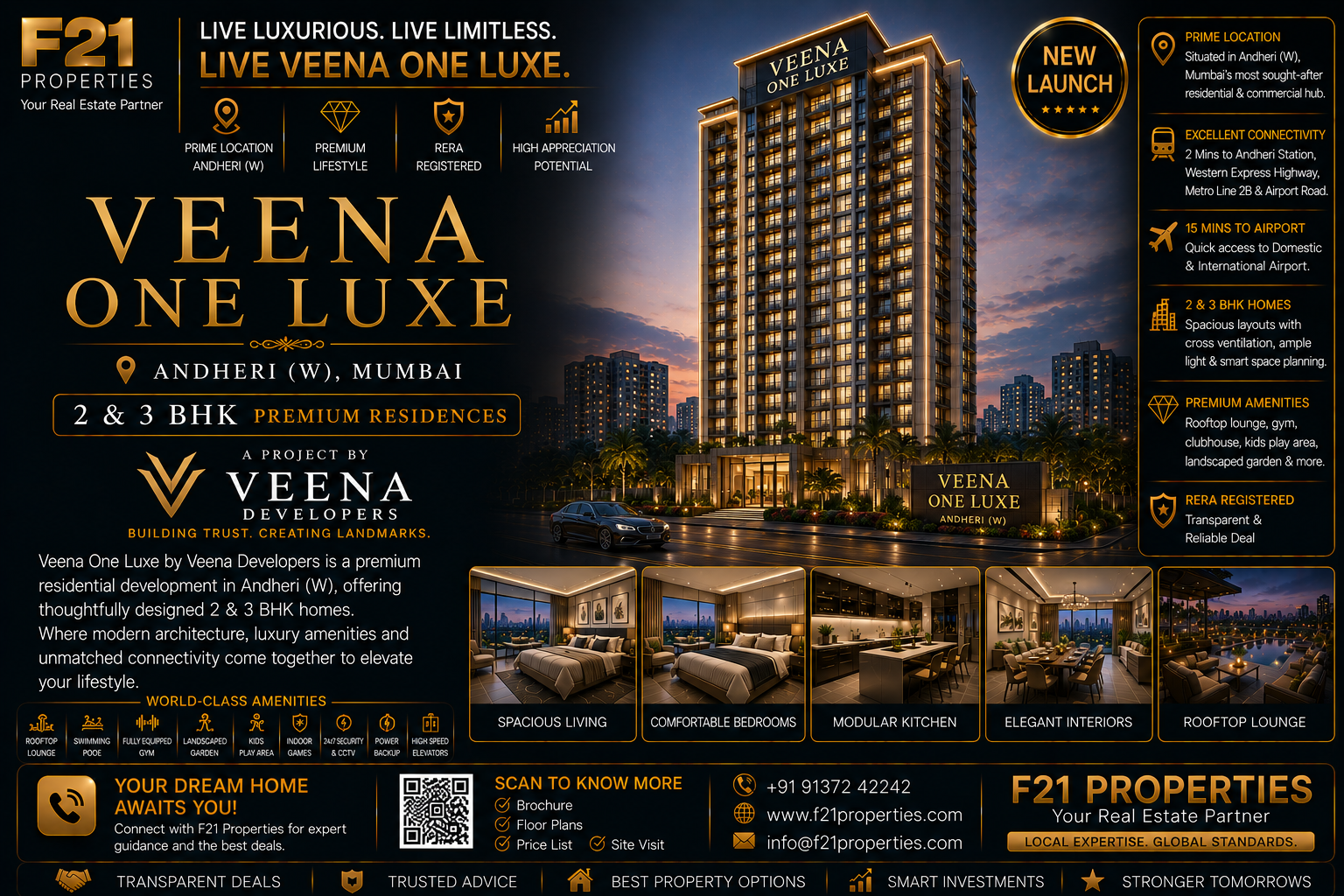 VEENA ONE LUXE Andheri | 2 & 3 BHK | Veena Developers